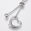 Tarnish Resistant Adjustable 304 Stainless Steel Lariat Necklaces LS-NJEW-H484-01P-2