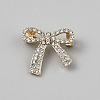 Bowknot Shape Alloy Rhinestone Brooches for Backpack Clothes JEWB-WH0045-14B-G-1