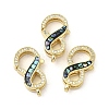 Brass Micro Pave Cubic Zirconia Lobster Claw Clasps KK-K385-010G-2
