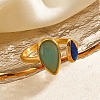 304 Stainless Steel Resin Open Cuff Rings for Women RJEW-K303-10G-1