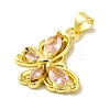 Brass with Glass Pendants KK-Z042-01G-03-2