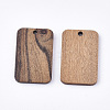 Undyed Walnut Wood Pendants WOOD-T023-05-2