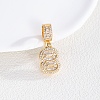 Brass Clear Cubic Zirconia European Dangle Charms LS-KK-R003-01G-08-1