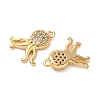 Ocean Brass Micro Pave Clear Cubic Zirconia Charms KK-B160-42G-02-2