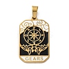 Ion Plating(IP) 304 Stainless Steel Enamel Pendants STAS-Q003-01G-03-1