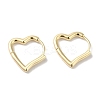 Heart Brass Hoop Earrings for Women EJEW-U008-16G-1