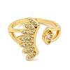 Eye Brass Micro Pave Clear Cubic Zirconia Open Cuff Rings for Women RJEW-L121-034G-2
