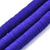 Flat Round Handmade Polymer Clay Beads CLAY-R067-12mm-09-1