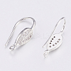 Brass Micro Pave Cubic Zirconia Earring Hooks ZIRC-K075-38P-3