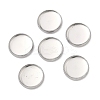 Non-Tarnish Flat Round 304 Stainless Steel Plain Edge Bezel Cups X-STAS-S028-28-1