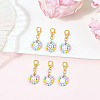 Glass Seed & Acrylic Smiling Face Pendant Decorations HJEW-JM04206-2
