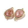 Natural Strawberry Quartz Faceted Pendants G-M431-15G-11-2