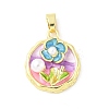 Brass Enamel Pendants KK-Z101-09G-A01-1