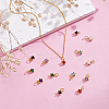 14Pcs 7 Colors Brass Micro Pave Cubic Zirconia Pendants KK-AR0004-77-4