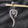 Alloy Rhinestone Snake Curved Barbell Belly Rings LS-AJEW-R007-03P-02-1