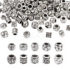 100Pcs 10 Style Tibetan Style Alloy European Beads FIND-CD0001-34-3