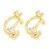 Brass Micro Pave Cubic Zirconia Cuff Earrings EJEW-C104-157G-1