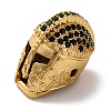 Helmet Shape Rack Plating Brass with Cubic Zirconia Beads KK-S406-15D-2