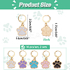 Pet Theme Alloy Enamel Dog Paw Print Charm Locking Stitch Markers HJEW-PH01706-2