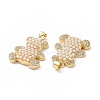 Brass Micro Pave Clear Cubic Zirconia Pendants ZIRC-F134-05G-3