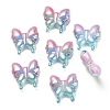 UV Plating Rainbow Iridescent Acrylic Beads OACR-G012-09B-1