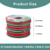 3Roll 3 Styles Polyester Striped Ribbon OCOR-DC0001-18-2