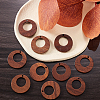 20Pcs Walnut Wood Pendants WOOD-CJ0001-23-6