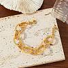 304 Stainless Steel Oval Link Chain Bracelets for Women BJEW-C104-01B-G-1