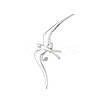 304 Stainless Steel Swallow Cuff Open Ring for Women RJEW-L337-01P-2