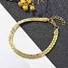 304 Stainless Steel Snake Link Chain Bracelets for Women BJEW-F488-22G-1