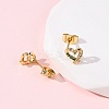 Brass Micro Pave Cubic Zirconia Heart Stud Earrings EJEW-K267-27G-3