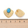 Fan 304 Stainless Steel Synthetic Turquoise Stud Earrings for Women EJEW-U046-17C-G-5