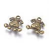 Tibetan Style Puppy Pendants TIBEP-R166-AB-FF-2