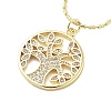 Brass Micro Pave Clear Cubic Zirconia Pendant Necklaces for Women LS-NJEW-M009-04G-A-1