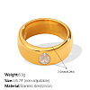 304 Stainless Steel Crystal Rhinestone Finger Rings WGDC4F7-03-1
