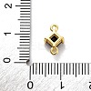 Brass Cubic Zirconia Rhombus Connector Charms KK-F894-12G-04-3