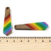 Pride Rainbow Theme Resin & Walnut Wood Pendants WOOD-K012-12C-3