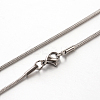 Non-Tarnish 1.5mm 201 Stainless Steel Round Snake Chain Necklaces for Women Men STAS-N103-06P-1