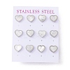 6 Pairs Natural White Shell Heart Stud Earrings EJEW-G291-02P-1