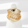 Brass Micro Pave Clear Cubic Zirconia Open Cuff Rings for Women RJEW-A059-05G-4