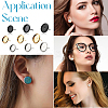 54Pcs 9 Style Flat Round 304 Stainless Steel Stud Earring Settings STAS-SC0006-66-5