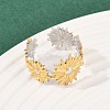 304 Stainless Steel Double Color Cuff Rings RJEW-S635-01GP-09-3