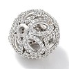 Rack Plating Brass Micro Pave Cubic Zirconia Beads KK-L224-019P-2