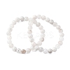 Natural Moonstone Round Beaded Stretch Bracelets for Men Women BJEW-G743-01G-4