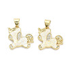 Brass Micro Pave Clear Cubic Zirconia Pendants KK-L213-031G-1