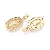 Religion Brass Micro Pave Cubic Zirconia Pendants KK-T073-49G-2