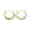 Daisy Flower Enamel Hoop Earrings EJEW-G290-01G-C-1