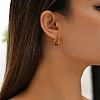 Fashionable 201 Stainless Steel Twist Hoop Earrings LS-RQ5508-1