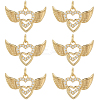 8pcs Brass Micro Pave Cubic Zirconia Pendants KK-BBC0020-22-7