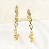 Brass Clear Cubic Zirconia C-Shaped Stud Earrings EJEW-L261-024G-2